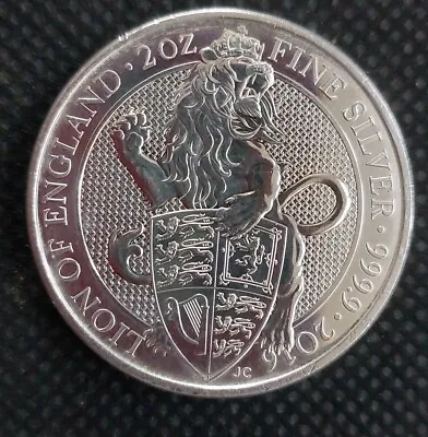 2016 2oz Queens Beasts Lion Of England  Silver  Coin In A Capsule • £68.50