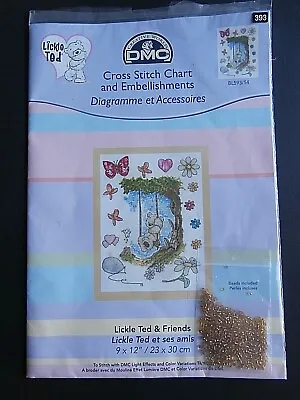 DMC Cross Stitch Chart - Lickle Ted & Friends  With Bead Embellishments • £4.99