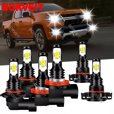 6x 6000K White LED Headlight Fog Light Bulbs Kit For Chevrolet Avalanche 2007-13 • $39.05