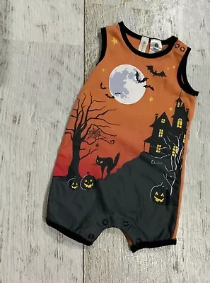 Baby Boys Sz 0 Spooky  Cotton  Allinone  Euc • $5.90