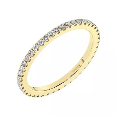 9K Yellow Gold 0.50CT 100% Natural Round Cut Diamonds Full Eternity Ring • £393.12