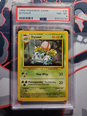$1 • Buy PSA 8 NM-MT Ivysaur 30/102 Base Set Unlimited WOTC Vintage Pokemon Card