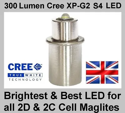 MAGLITE LED UPGRADE BULB Cree TTS Conversion For 2D & 2C Cell Torch Flashlight • £12.75