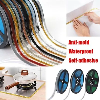 Ceramic Tile Mildewproof Gap Tape Decor Edges Strip Self-adhesive Seam Sticker • £5.45