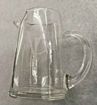Barware Glass Mini Pitcher Etched Clear Glass VP 1962 • $13