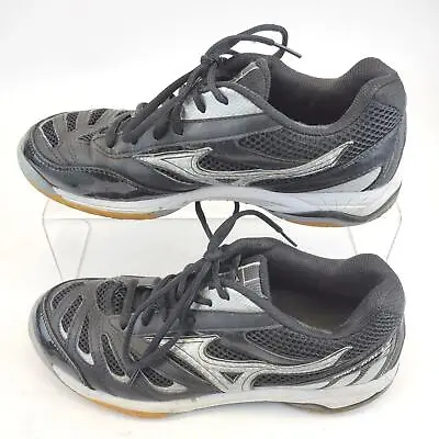 Mizuno Black Silver Wave Rally 5 Volleyball Athletic Womens Size 8.5. • $29.39