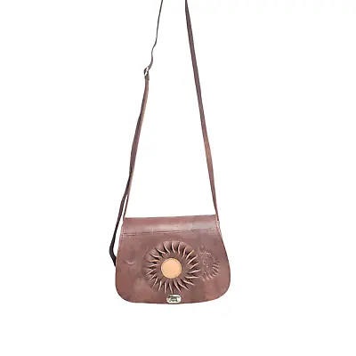 Leather Bag In Brown • Moroccan Shoulder Bag • Handbag 100% Handmade • $75