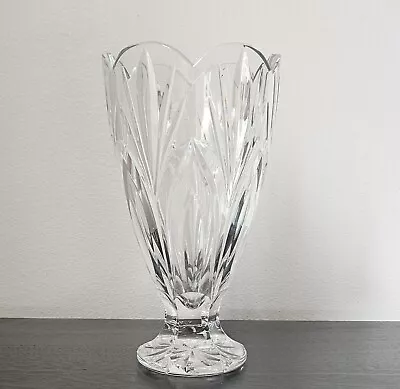 Marquis By WATERFORD Crystal Large Vase Canterbury Footed Signed 10  X 5.5  • $79.95