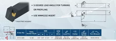 Harlingen Mwlnr123b Indexible Turning Tool Holder (9710-0205) • $56.67