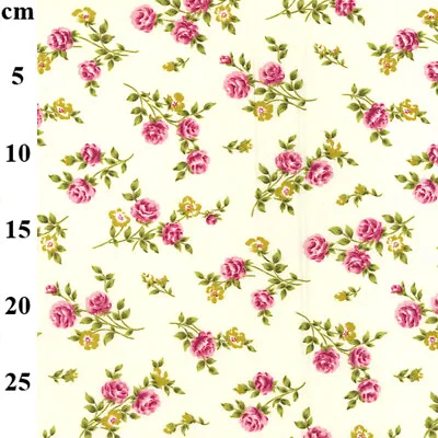 Gorgeous Roses Rose & Hubble Floral Fabric 100% COTTON Poplin Fabric Sewing • £3.75