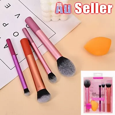 New Real Techniques Makeup Brushes Set Foundation Smooth Blender Sponges Puff AU • $17.69