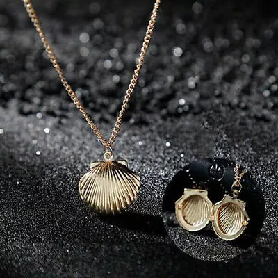 Beach Little Photo Locket Mermaid Sweater Chain Jewelry Necklace Women Sea Shell • $2.21