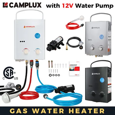 CAMPLUX 5L Tankless LPG Gas Water Heater 12V Pump Kit Outdoor Instant Hot Shower • $149.99