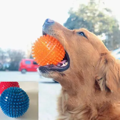 £4.56 • Buy Dog Rubber Toy Bouncy Floating Teeth Cleaning Spiky Squeaky Ball Dog ToysL#;~