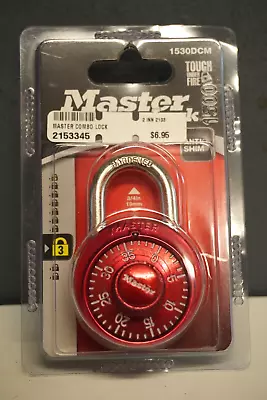 NEW Red MASTER LOCK  COMBINATION LOCK 1530DCM SEALED • $6.95