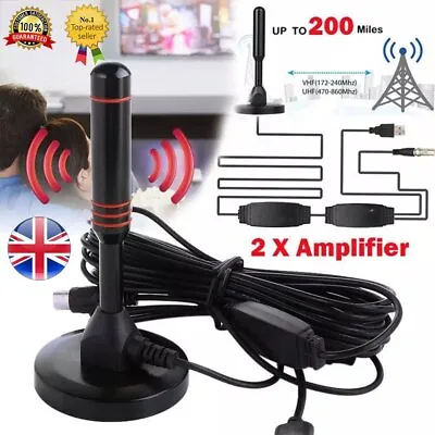 UK Best Portable TV Magnetic HD Freeview Aerial DVB-T/DAB Indoor Car House Ariel • £12.93