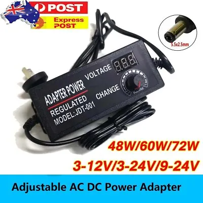 AC/DC 3-24V Adjustable Power Supply Adapter Charger Display Variable Voltage AU • $23.94