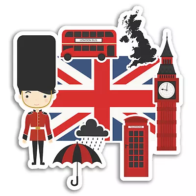 2 X 10cm London UK England Flag Vinyl Stickers - Sticker Luggage Travel #19260 • £3.99