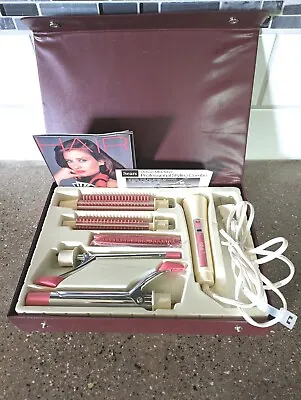 VINTAGE SEARS ROEBUCK CO. CURLING IRON Styling Comb SET IN CASE 2518 Complete • $18.51