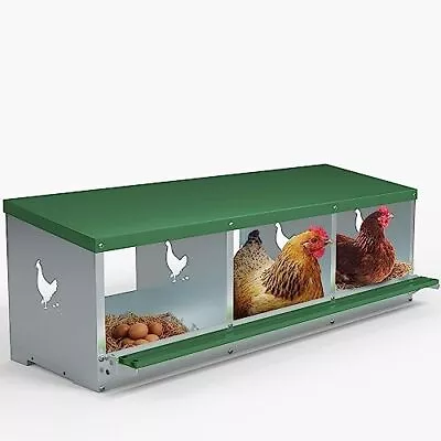 Chicken Nesting Boxes 3 Hole Nesting Box For Laying Eggs Heavy Duty Metal Nest • $78.30