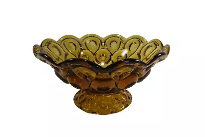 L.E. Smith Moon And Stars Amber Glass Candy Dish Bowl Mid-Century Modern  • $18