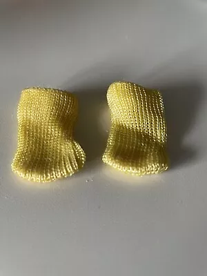 Pair Of  YELLOW Vintage 1950's Vogue Ginny Doll Rayon Socks Ginger Muffie  MINT • $15.50