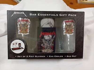 Metallica - Bar Essentials Giftpack -  2x Pint Glasses + Can Cooler + Bar Mat • $25.71