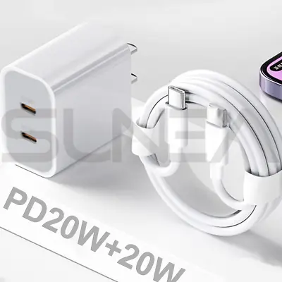 Dual Type C Fast Wall Charger USB C To C Cable Power Adapter For IPhone Samsung • $19.95