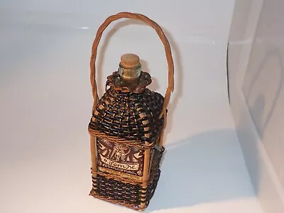 Vintage  Decanter/Music Box French Armagnac H Sempe With Wicker Cover 10 1/4   • $18