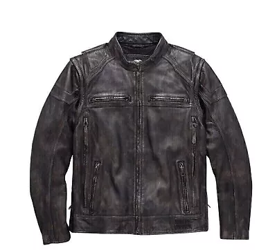 HD Men' Dauntless Convertible 2 In 1 Genuine Cowhide Leather Jacket • $129