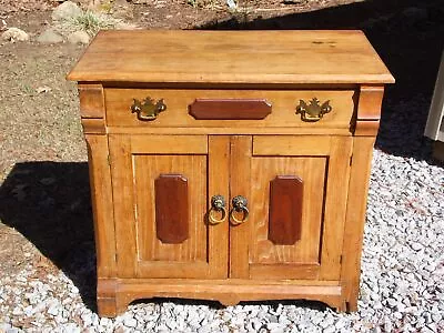 Antique Victorian Chestnut Commode Wash Stand Farmhouse Cabinet Chest • $495