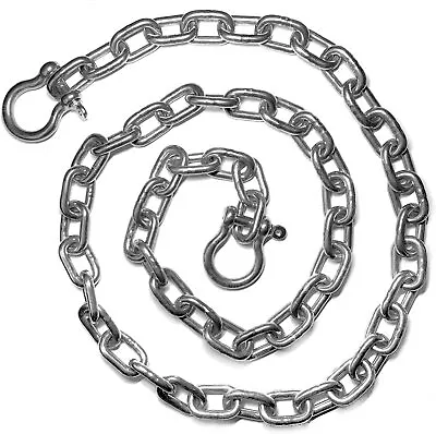 1/4  By 4' - 20' Stainless Steel 316 Anchor Chain 1/4  With 5/16  Bow Shackles • $37.50