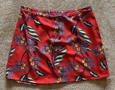 £4 • Buy Fab Red Tropical Summer Skirt Elastic Pull On Size 16 Matalan