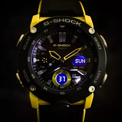 Casio G-Shock GA-2000-1A9JF Black Carbon Case With Yellow Black Rubber Band  • £69