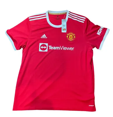 BNWT Manchester United Home Jersey Kit H31447 Adults 2021 2022 Team Viewer 2XL • $34.09
