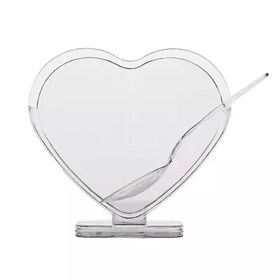 24 Clear 2 Oz Mini Plastic Heart Shaped Dessert Cups Spoons Party Decorations • $11.57