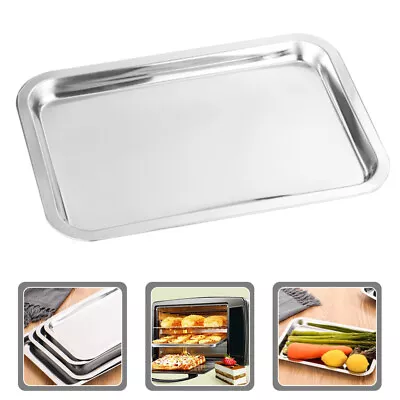  4 Pcs Stainless Steel Children's Plate Toddler Trays For Food Appetizer Dishes • £26.59