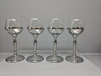 4 Clear Glass Cambridge Farberware Cordial Glasses 1 Chipped • $24.99