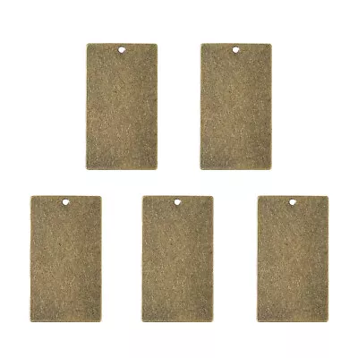 5pcs Metal Tags Brass Blank Stamping Tag Pendants Rectangle Antique Bronze • £2.99