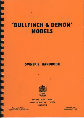 Howard Rotary Hoes Bullfinch & Demon Garden Rotavator Owner's Handbook • £10