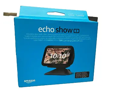 Echo Show 5 3rd Gen Adjustable Stand USB-C Charging Port | Charcoal STAND ONLY • £34.99