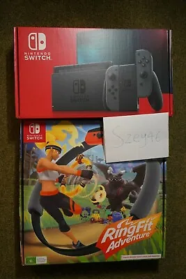 Nintendo Switch Console Grey With Ring Fit! Fast Ship! • $729