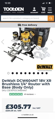 £215 • Buy Dewalt 18v Xr Router