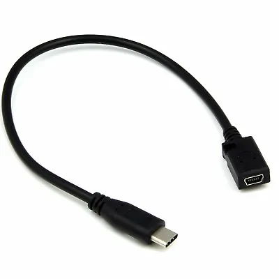 Mini USB Female To USB Type C Male Jack Plug Cable Lead Cord Adapter Converter  • £3.30