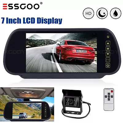 ESSGOO 7  TFT LCD Rear View Monitor Screen Truck VAN Reverse Parking Camera Set • $54.85