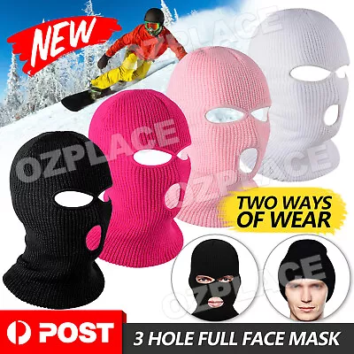 New 3 Hole Full Face Ski Mask Winter Cap Balaclava Hood Beanie Warm Tactical Hat • $5.95