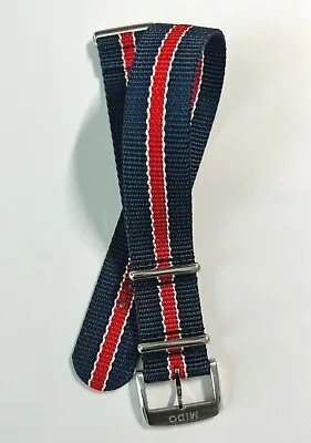 Original MIDO Ocean Star 22mm M026417A Blue/ Red Nylon Fabric Watch Band Strap  • $98