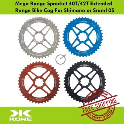 Kore Mega Range Sprocket 40T/42T Extended Range Bike Cog For Shimano Or Sram10S • $16.90