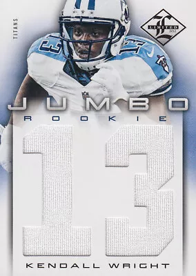 2012 Limited Rookie Jumbo Jerseys Jersey Number Card #9 Kendall Wright /99 • $3.50