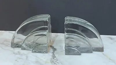 Pair Of Vintage Art Deco Style Solid Glass Bookends With Initials M & A • $65